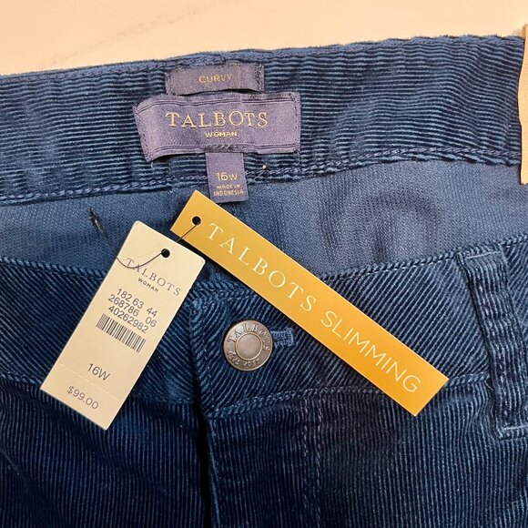 Talbots Curvy Fit Blue Bootcut Corduroy Pants Plus Size 16W - Picture 5 of 8